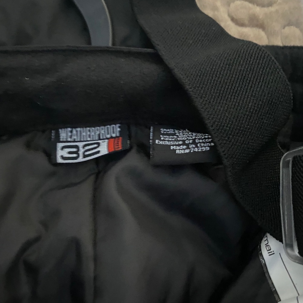 Black girls waterproof snow pants with straps